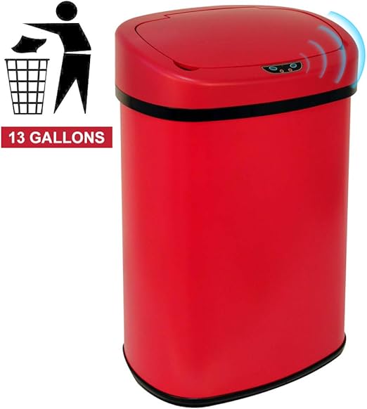 Amazon Com Kitchen Trash Can 13 Gallon Stainless Steel Trash Can