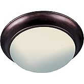 Maxim 5852FTOI Essentials Frosted Glass Flush Mount, 3-Light 180 Total Watts, 5" H x 17" W, Oil-Rubbed Bronze