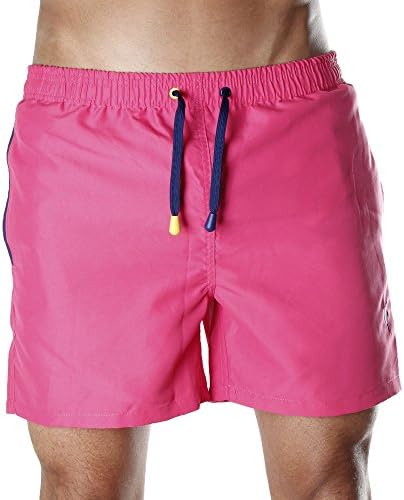 Men's Pink Swim Trunks, Swim Shorts &amp; Board shorts | Quick Dry Beach Shorts for Men, Miami Deep Pink - (Medium) - Sanwin Beachwear