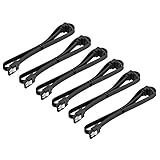 Mudder 6 Pack 18 Inch SATA III 6.0 Gbps Cable with Locking Latch and 90-Degree Right-Angle Plug, Black