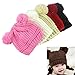 Nation Cute Baby Kids Girl Boy Dual Balls Warm Winter Crochet Knitted Cap Hat Beanie Caps