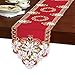Collections Etc Poinsettia Elegant Red Christmas Table Linens, Runner
