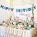 WINOMO HAPPY BIRTHDAY Pennant Flags Bunting Garland Banner Party Home Hanging Decor (Blue)