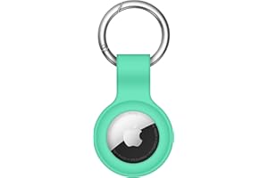Linsaner Compatible with AirTag Case Keychain Air Tag Holder Silicone AirTags Key Ring Cases Tags Chain Apple AirTag GPS Item Finders Accessories, Mint Green