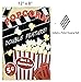 UNiQ Designs POPCORN DOUBLE FEATURE Media Room Decor Tin Signs Theater Sign - Movie Room Decor Accessories - Film Decor - Home Movie Theater Decor - Movie Reel Wall Decor - Vintage Movie Decor 12x8