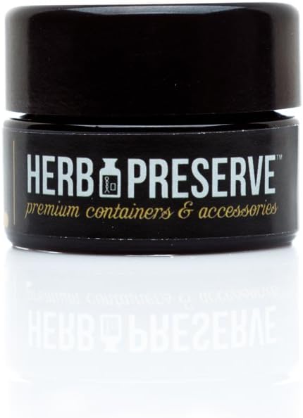 Herb Preserve Half Gram (5 Ml) Capacity Palm Size Screwtop Jar Black Ultraviolet Refillable Glass Stash