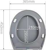 Vivo Technologies Toilet Seat Soft Close with Quick Release Grey O Shape view 6