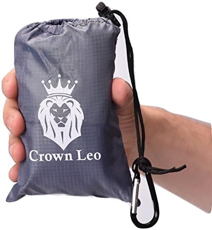 Premium Pocket Blanket- 60”x55” Compact Waterproof Outdoor Blanket for Hiking, Camping, Beach, Picnics- Lightweight, Sand Proof Tarp Material for Travel- Corner Pockets with Free Carabiner and Pouch …