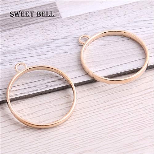 Pasona- Charms - 20pcs 2832mm Alloy Jewelry Setting Accessories Round Charm Hollow Glue Blank Pendant Tray Bezel Charm D6385 - by Pasona - 1 PCs