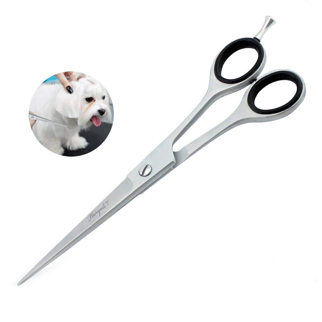 Haryali London 7" Pet Grooming Shears, Straight Dog Grooming Scissors - Stainless Steel Cat and Dog Grooming Scissors, Pet Hair Cutting, Trimming Tools