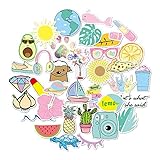 CHEETAH Cute Vsco Stickers for Hydro Flask Water Bottles 50-100 Pcs Trendy Cool Stickers for Teens Waterproof Vinyl Stickers (green-35 pcs)