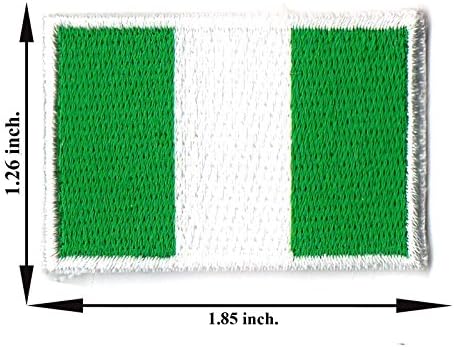 Nigeria Size M Nation Country Land Flag Embroidered Applique Iron on Patch T-shirt Cap Jeans Bag