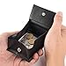 AGBIADD Small Real Leather Money Wallet Coin Purse for Men and Women (Black)