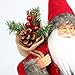Costyleen Christmas Santa Claus Figurine Decoration Medium Size Ornament Enjoyable Gift Doll Table Decor Festival Present - Standing 14'' Red Black
