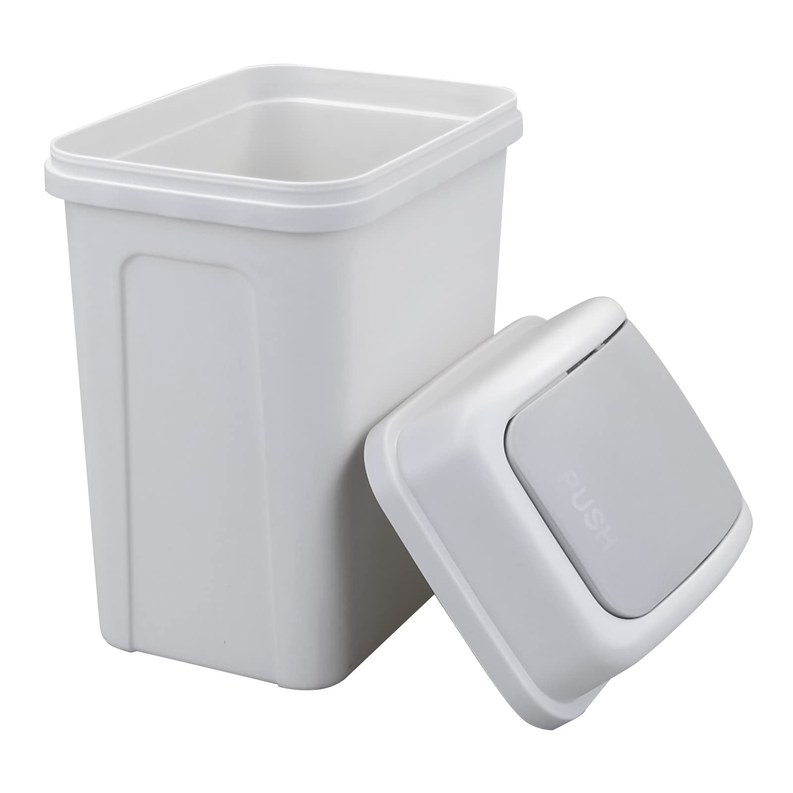 Eudokky 7 Liters Waste Bin, Swing Lid Trash Bin, Plastic Rubbish Can
