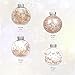 AMS 24ct Clear Christmas Ball Ornaments, 2.76''/70mm Shatterproof Hanging Xmas Balls Baubles Set for Christmas Tree with Stuffed Delicate Decorations for Wedding Christmas (Champagne)