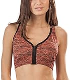 Balanced Tech Women's Performance Zip Front Racerback Sport Bra - Multi Space Dye - X-Large
