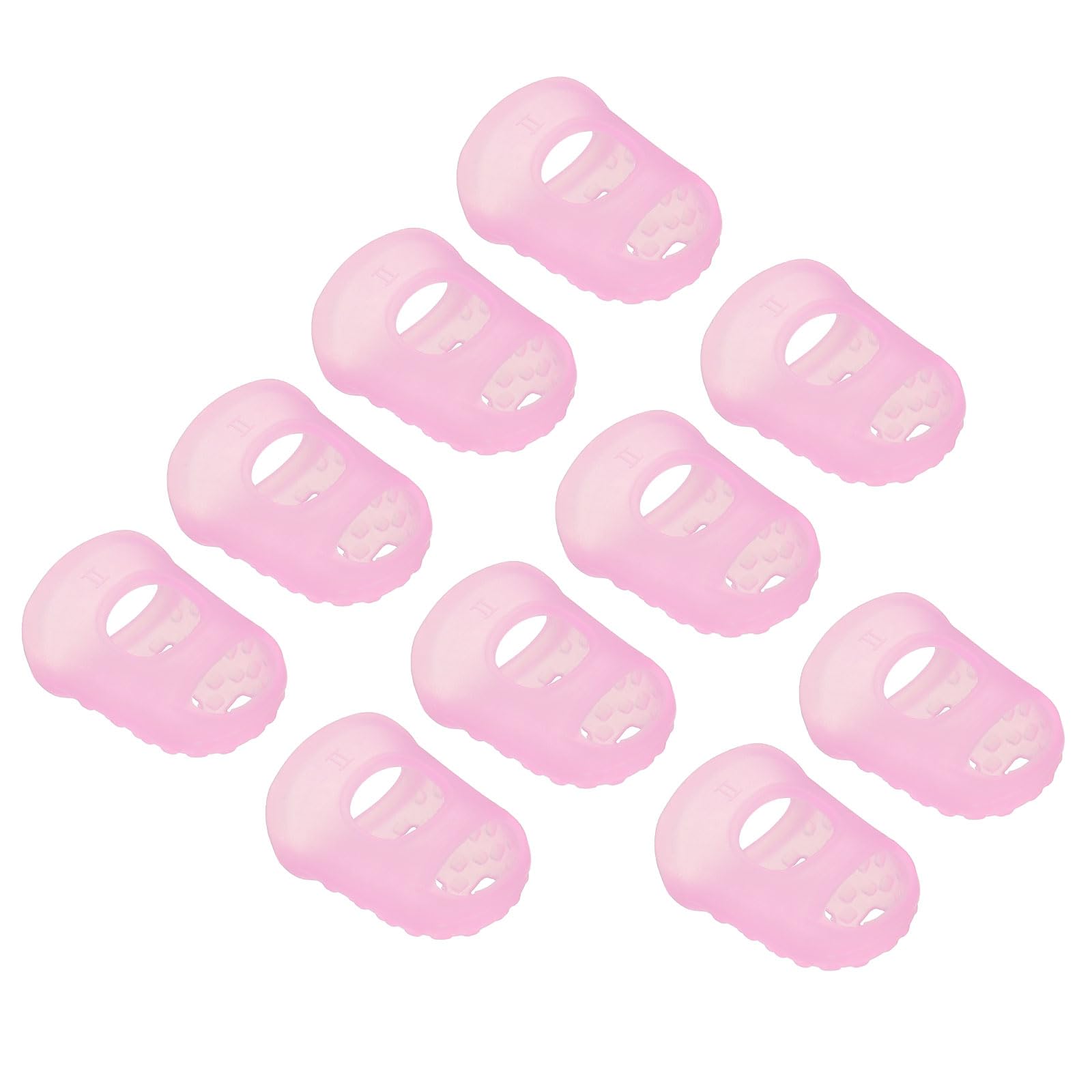 PATIKIL Finger Tips Anti Slip Fingertip Protector, 10 Pack 28mm Silicone Finger Guard for Paper Sorting Sewing Guitar Playing, Pink M Size — image 1