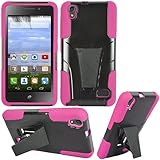 Phone Case for Huawei Vision 3 LTE ( Consumer Cellular ) Pink Corner with Rugged Cover Kickstand