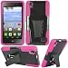 Phone Case for Huawei Vision 3 LTE ( Consumer Cellular ) Pink Corner with Rugged Cover Kickstand