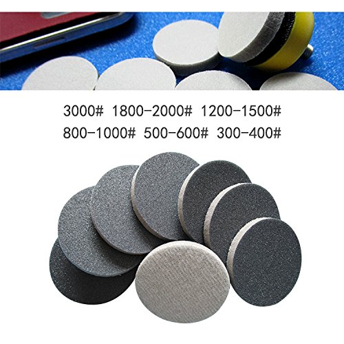 6 Inch 150mm Round Sponge Sanding Disc Sandpaper Hook and Loop 300-3000 Grits for Polishing & Grinding (Pack of 12) - Thumbnail 3