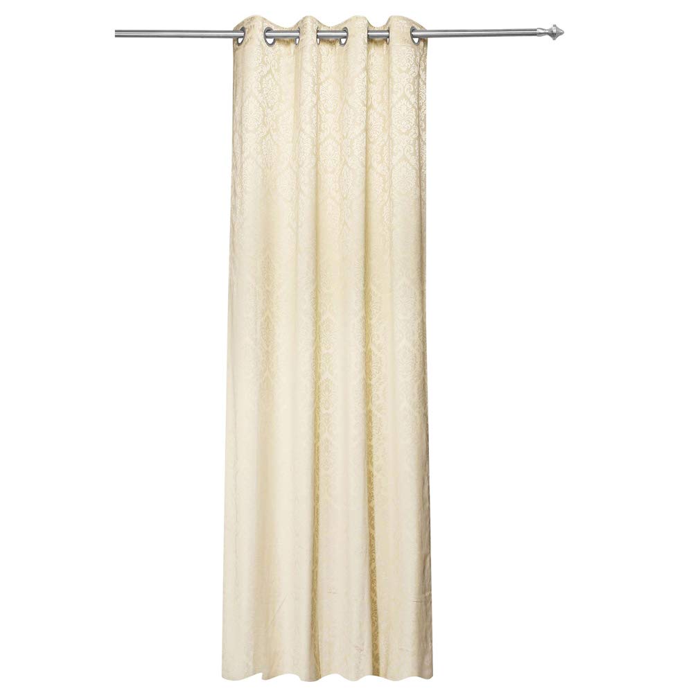 Buy Homestop Ivy Self Printed Xl Curtains Set Of 2 Beige Free