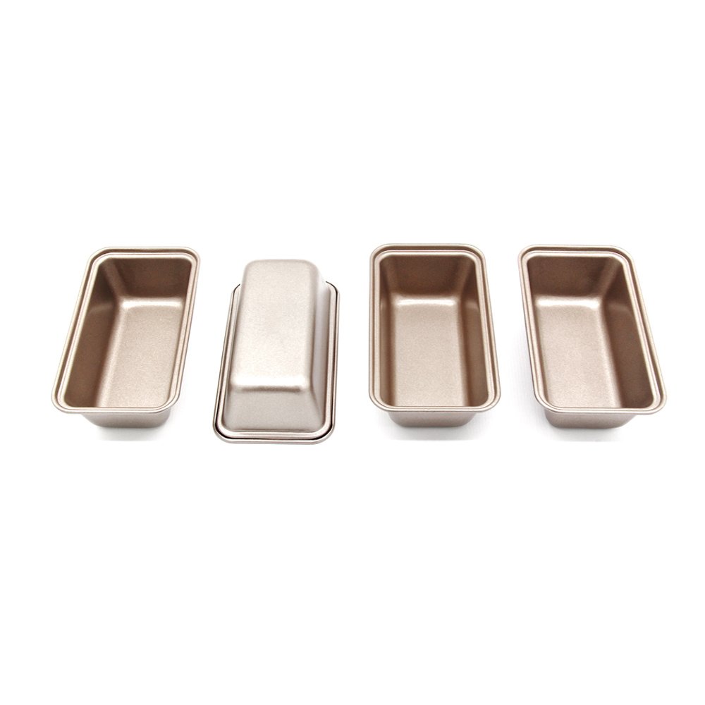 Mini Loaf Pan 6 Inch Bread Tin 4pc Non-stick Bakeware Baking Pans by LUFEIYA