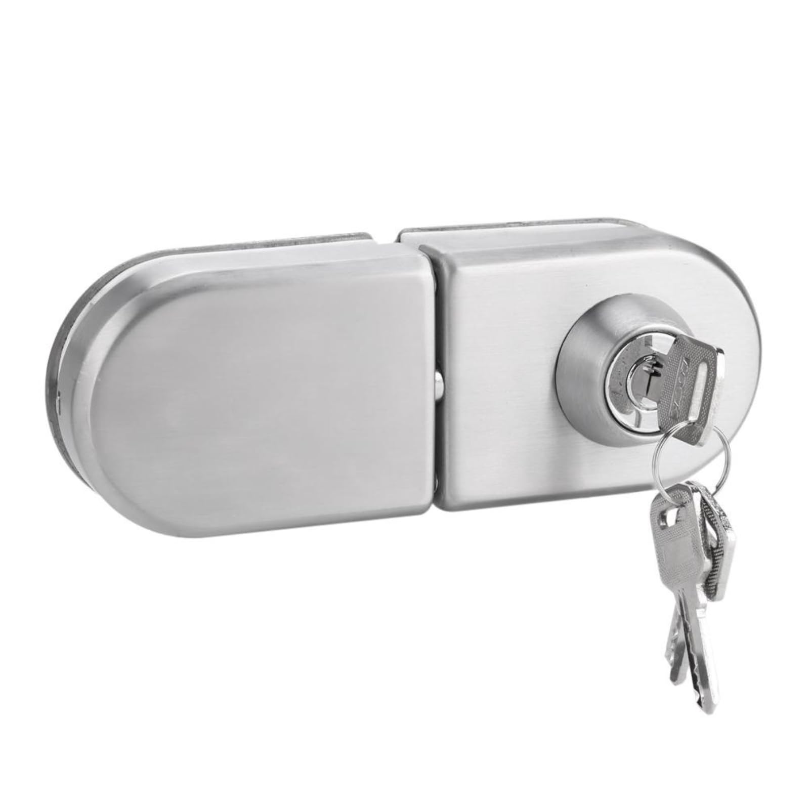 DEWIN Glass Door Lock, 10~12mm Stainless Steel Glass Door Latch with Keys Open/Close for Home, Hotel Bathroom Use
