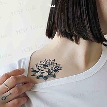 Oottati 2 Hojas Flor Loto Tatuajes Temporales Tf110 Amazon Es