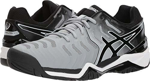 ASICS Men's Gel-Resolution 7 Tennis Shoes, Mid Grey/Black/White (10 Medium US)