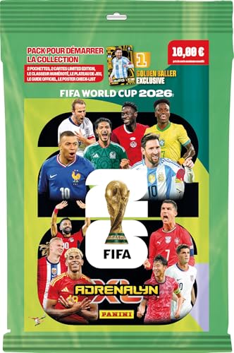 Coupe du Monde DE LA FIFA 2026 Trading Cards Game Pack de démarrage (1 classeur + 1 Terrain de Jeu + 1 Magazine + 2 Pochettes + 1 Golden Baller + 2 Cartes édition limitée)