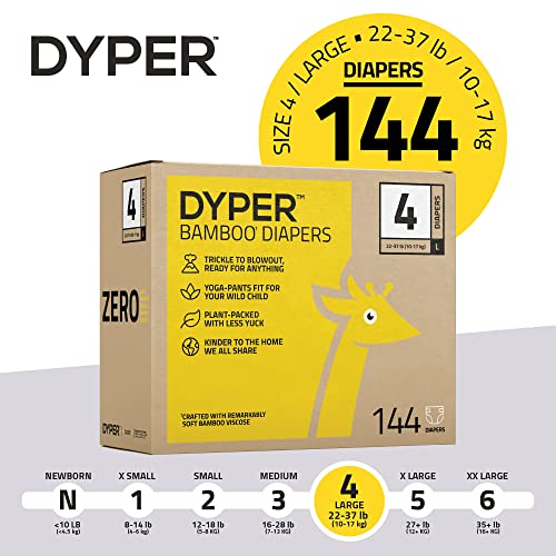 DYPER Bamboo Baby Diapers Size 4 Natural Honest Ingredients Cloth