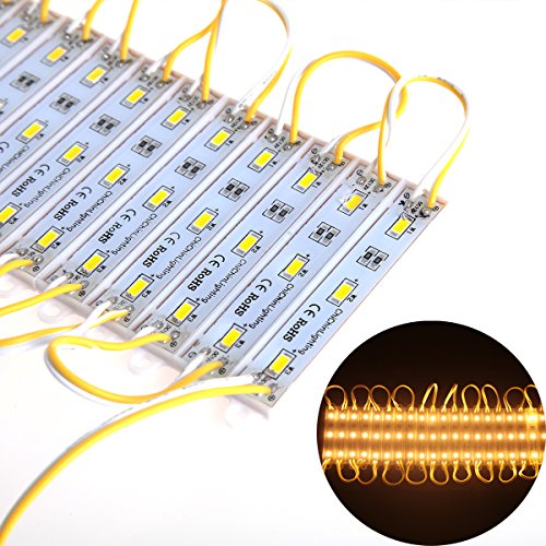 ChiChinLighting® Warm White 20pcs Samsung 5630 SMD 3p LED Module Waterproof Super Bright LED Modules Sign LED Light 12V 3000K Warm White