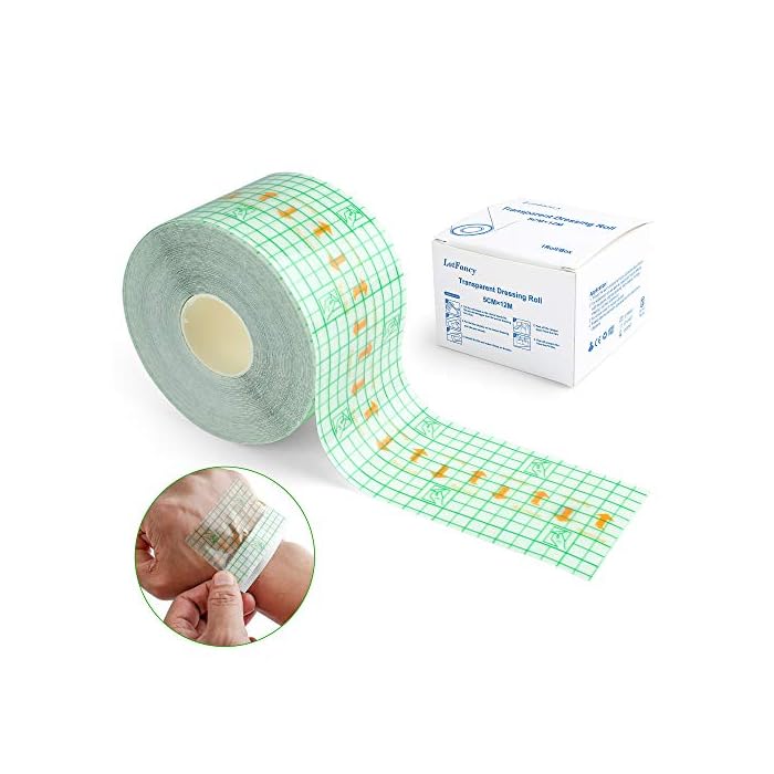 LotFancy Tattoo Aftercare Bandage, 2"x 13Yards Roll, Waterproof Transparent Film Dressing, Clear Stretch Adhesive Tattoo Wrap, Second Skin Tattoo Healing Protective Film