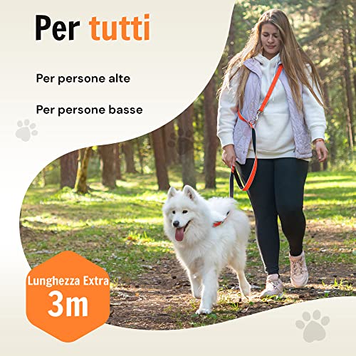 Hundefreund Multifunctional Leash (6 in 1) Adjustable 3M Hanging Reflective Dog Leash with 3 Rings for Medium and Large Dogs, Double Shoulder Leash and Sports Leash