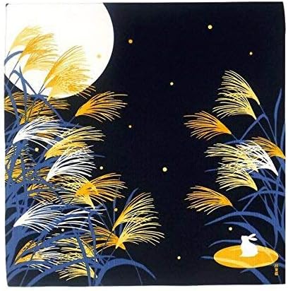 Hamamonyo Furoshiki Wrap Cloth Rabbit in the Moonlight, Multi-color, 50 x 50 cm (Set of 1)