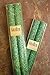 12 Inch Natural Beeswax Glitter Candles, Emerald Green Color, Boxed Set of 2