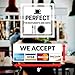 Novosta Credit Card Vinyl Sticker Decal (Landscape) - 2 Pack - We Accept - Visa, MasterCard, Amex and Discover - 8