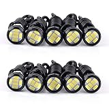 YITAMOTOR 10pcs 23mm Eagle Eye LED High Power 5730 6SMD White 12V Car Motor DRL Daytime Running Light Back Up Backup Reverse Parking Light for Car Van SUV Coupe Sedan Power Wheels