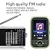 Mp3 Player with Bluetooth 16GB Clip Sport Mp3 Player Support up to 64GB Music Player-Green by TIMMY
