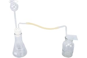 Pongnas Glass Gas Generating Funnel Set, Laboratory Gas Production Equipment with 150ml Conical Bottle and 125ml Collecting B
