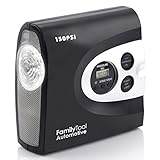 Tire Inflator - 12V Air Compressor Pump (2018 Model) - 150PSI - Portable And Easy To Use - Perfect For Car, Bike And Sporting Equipment By FamilyTool Automotive (150PSI V2)