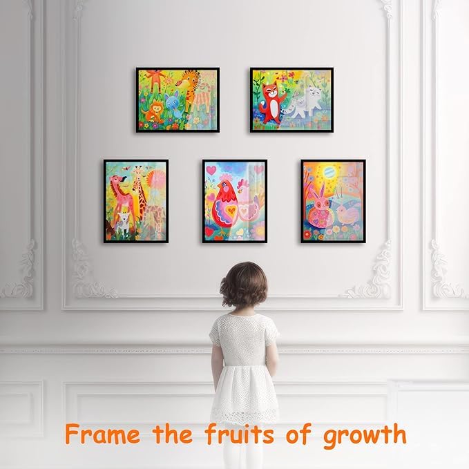 [2-Pack] Kids Artwork Frames Changeable, 8.5 x 11-IN Frames for Kids Artwork, Front Opening Picture Frames, Home Decor, Up to 150 Pcs of Kids Art Frame, Craft Storage, Hanging Wall Decor, Art
