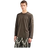 Armani Exchange Mens Long Sleeve Tee with Embroidered Logo Down The Arm Regular Fit Pima Cotton