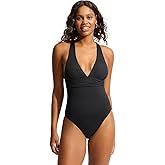 Seafolly Womens Deep V Wide Strap One Piece Swimsuit