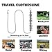 Portable Travel Clothesline, Adjustable Elastic Travel Camping Retractable Clothesline with 12pcs Clips for Outdoor and Indoor Use (Black)