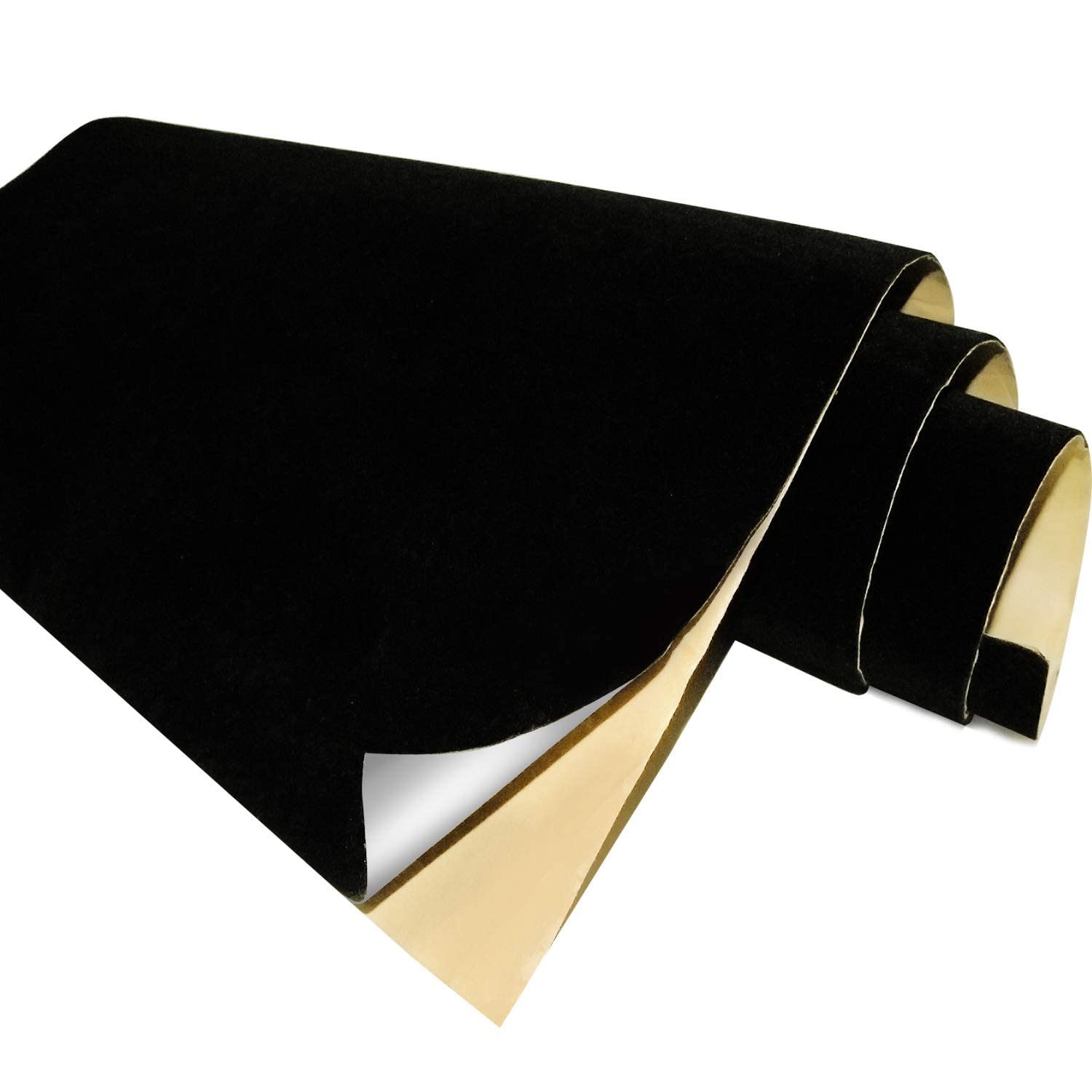 Black Self Adhesive Velvet Fabric Sticky Felt Sheets for Art & Crafts, Jewelry Box, Drawer Liners- 2PCS x (17.3