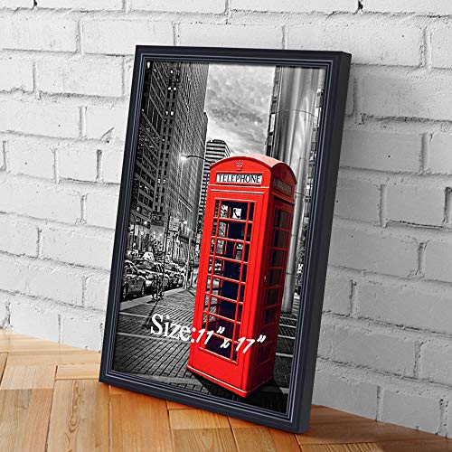 PETAFLOP 11x17 Poster Frames Black Wall Mounting Picture Frame for