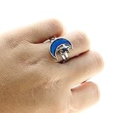 HuntGold Chic Adjustable Moon Star Patterned Color Emotion Feeling Changing Mood Ring