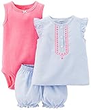 Carter's Baby Girls' 3 Piece Striped Romper Set (Baby)